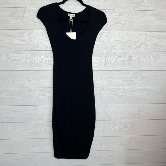 See You Monday black knit bodycon Dress NWT Size Small - Picture 1 of 5